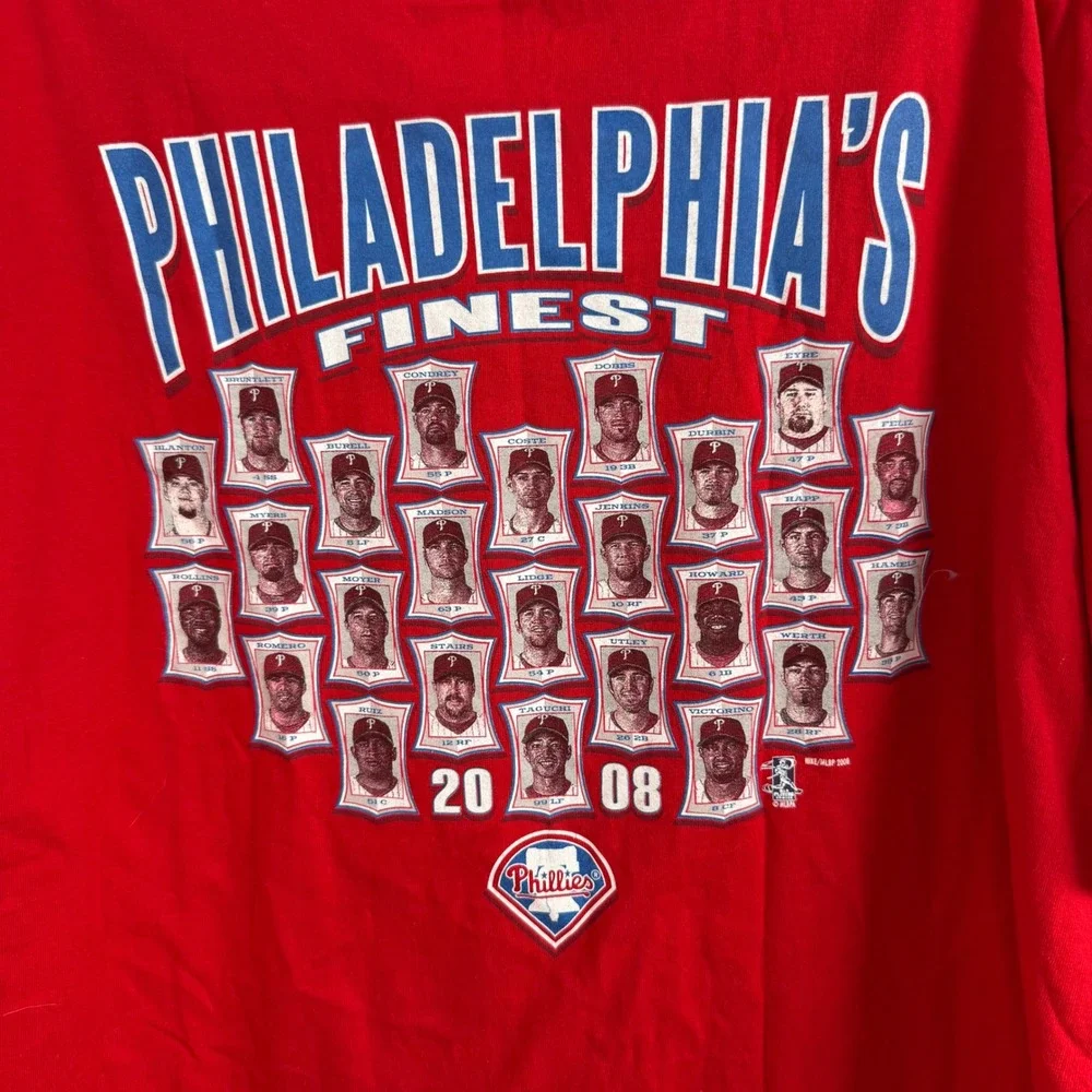 Nike Philadelphia Phillies 2008 World Series Champions T-Shirt Red Large MLB - Picture 5 of 5
